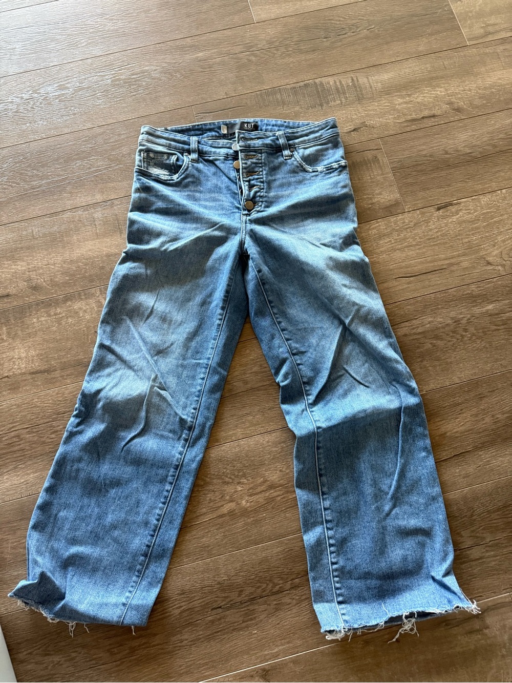Kut from the Kloth Light Blue Wide-Leg Button-Fly Jeans